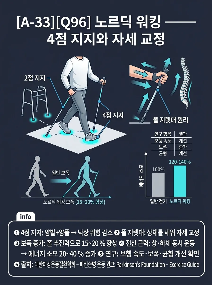 노르딕 워킹 — 4점 지지와 자세 교정