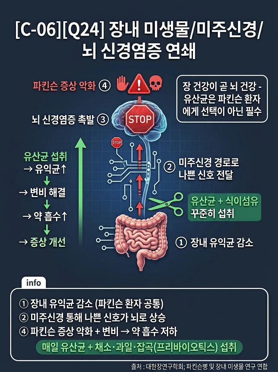장내 미생물/미주신경/뇌 신경염증 연쇄