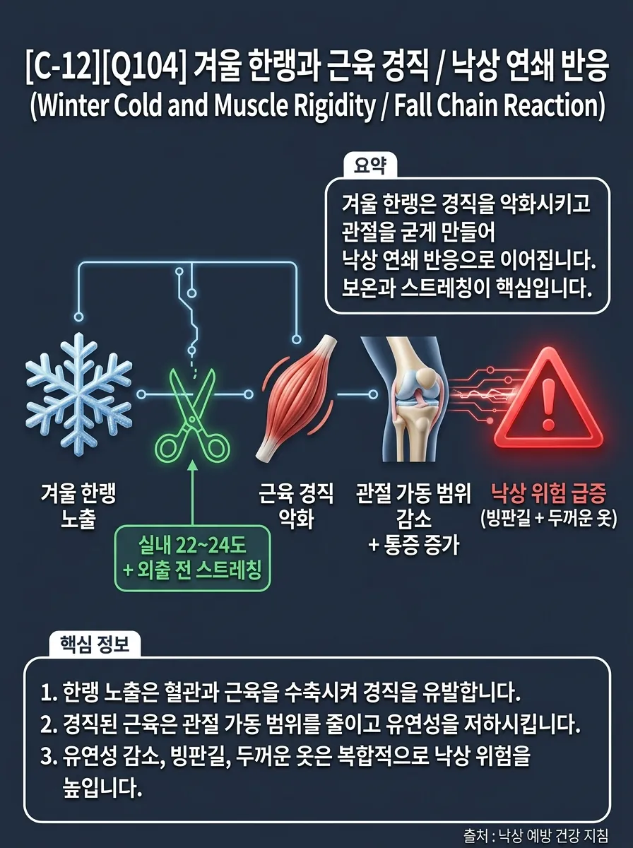 겨울 한랭과 근육 경직/낙상 연쇄