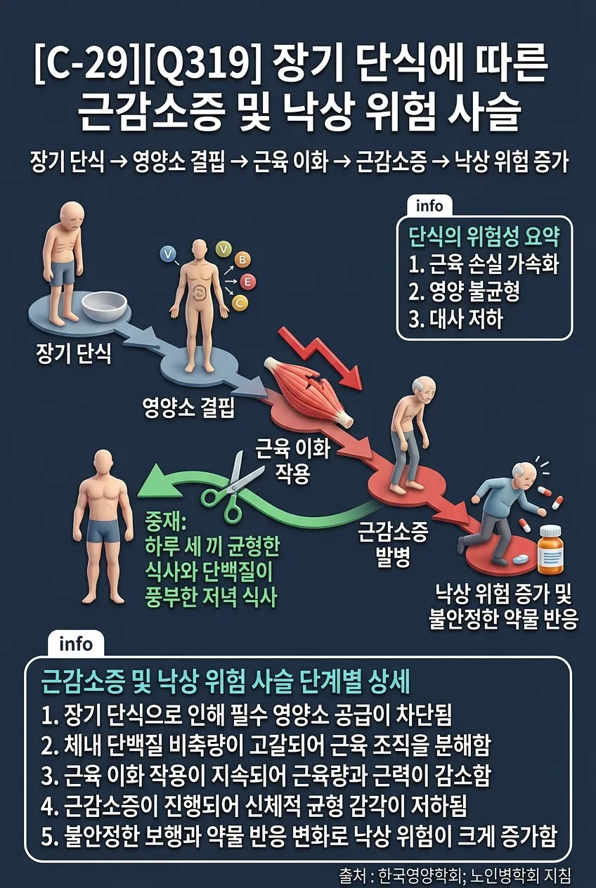 장기 단식에 따른 근감소증 및 낙상 위험 연쇄