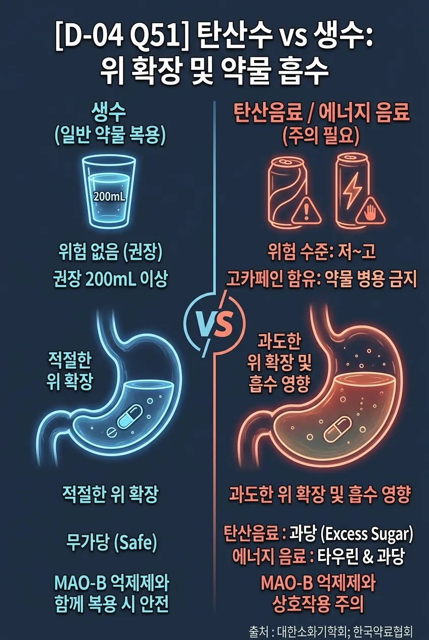 탄산수 vs 생수: 위 확장 및 약물 흡수