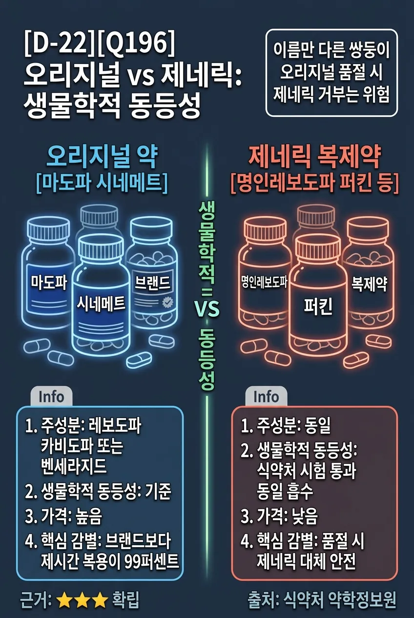 오리지널 vs 제네릭: 생물학적 동등성