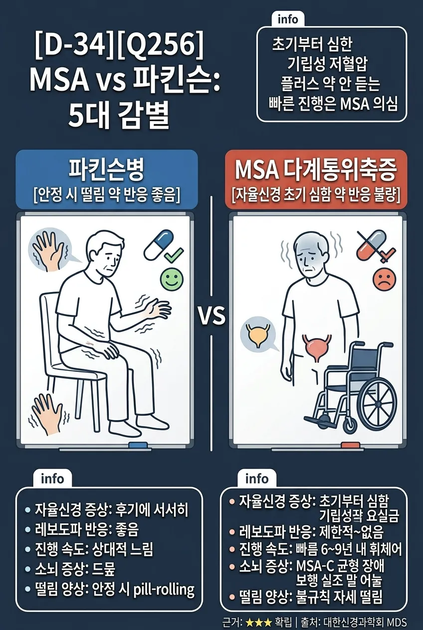MSA vs 파킨슨: 5대 감별