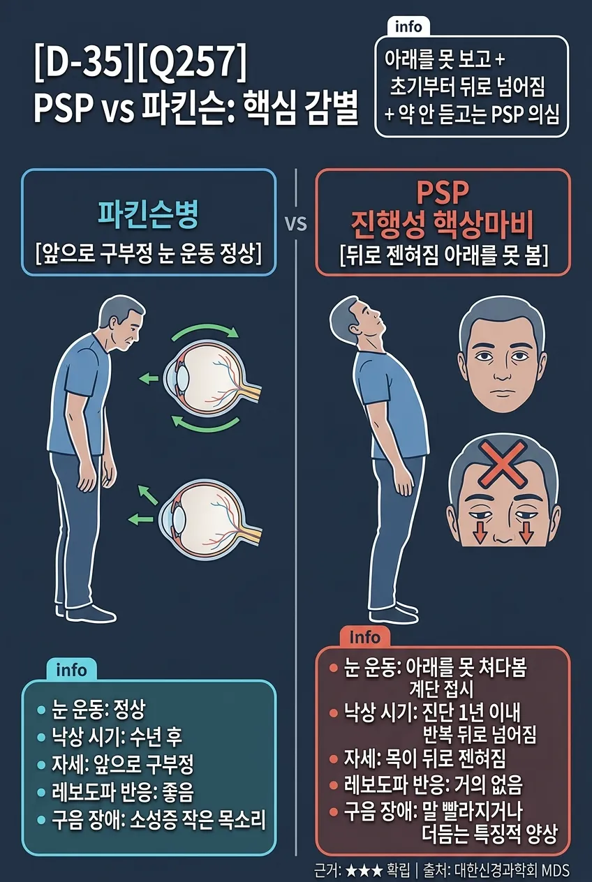 PSP vs 파킨슨: 핵심 감별