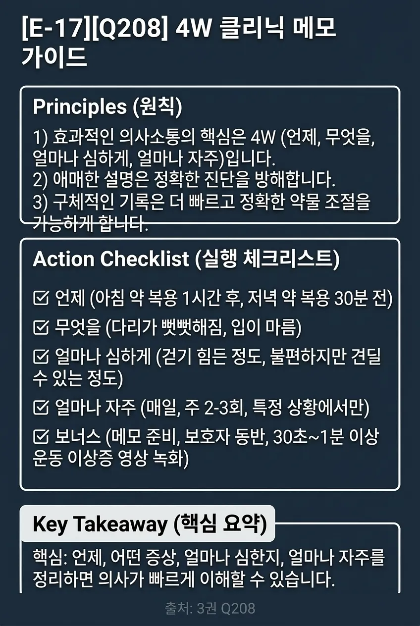 4W 클리닉 메모 가이드