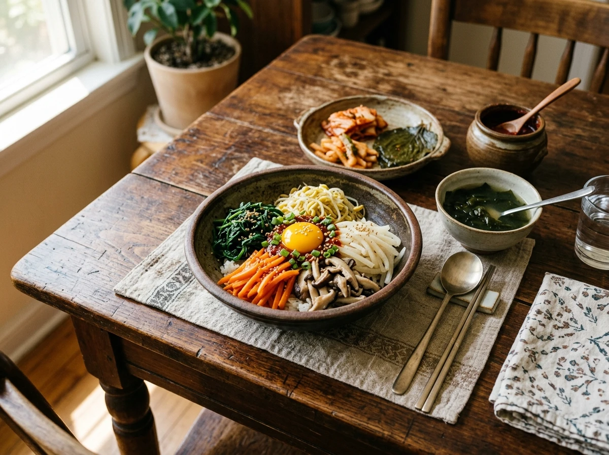 오색 나물 비빔밥