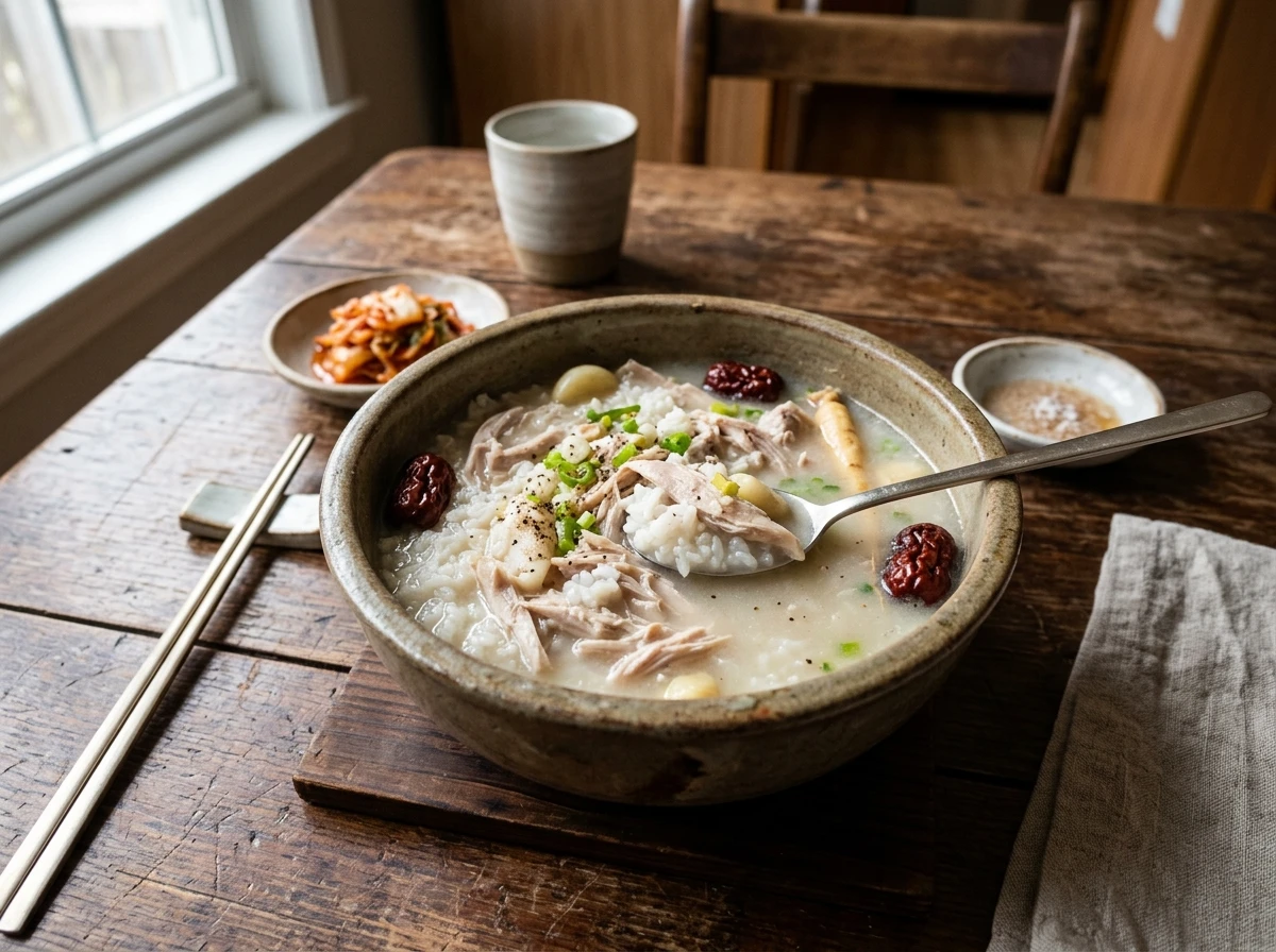 삼계탕 살 발라 무른밥