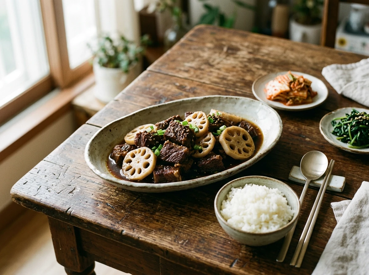 소고기 연근 간장조림 (푹 익힌)