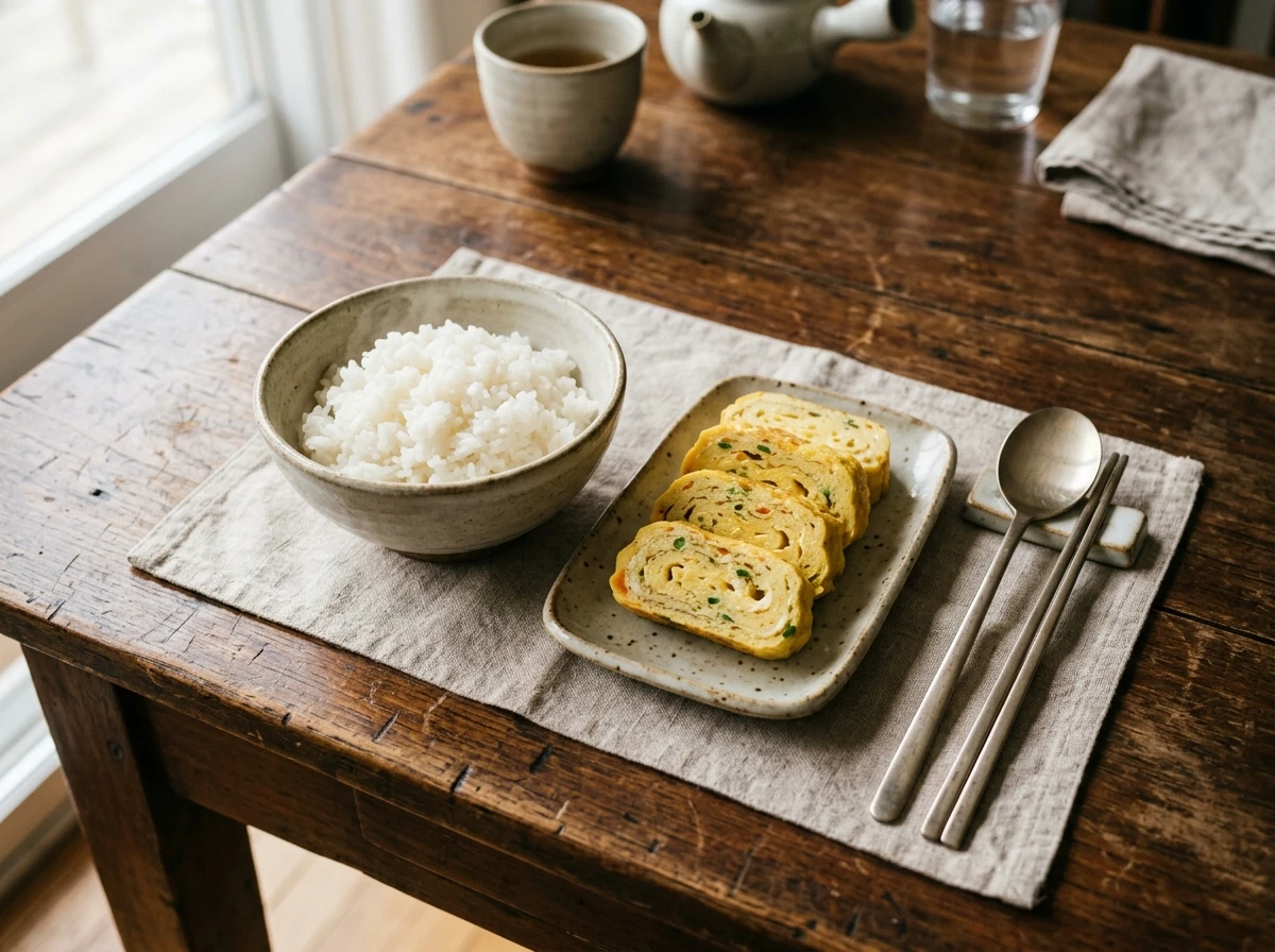 진밥 + 부드러운 계란말이