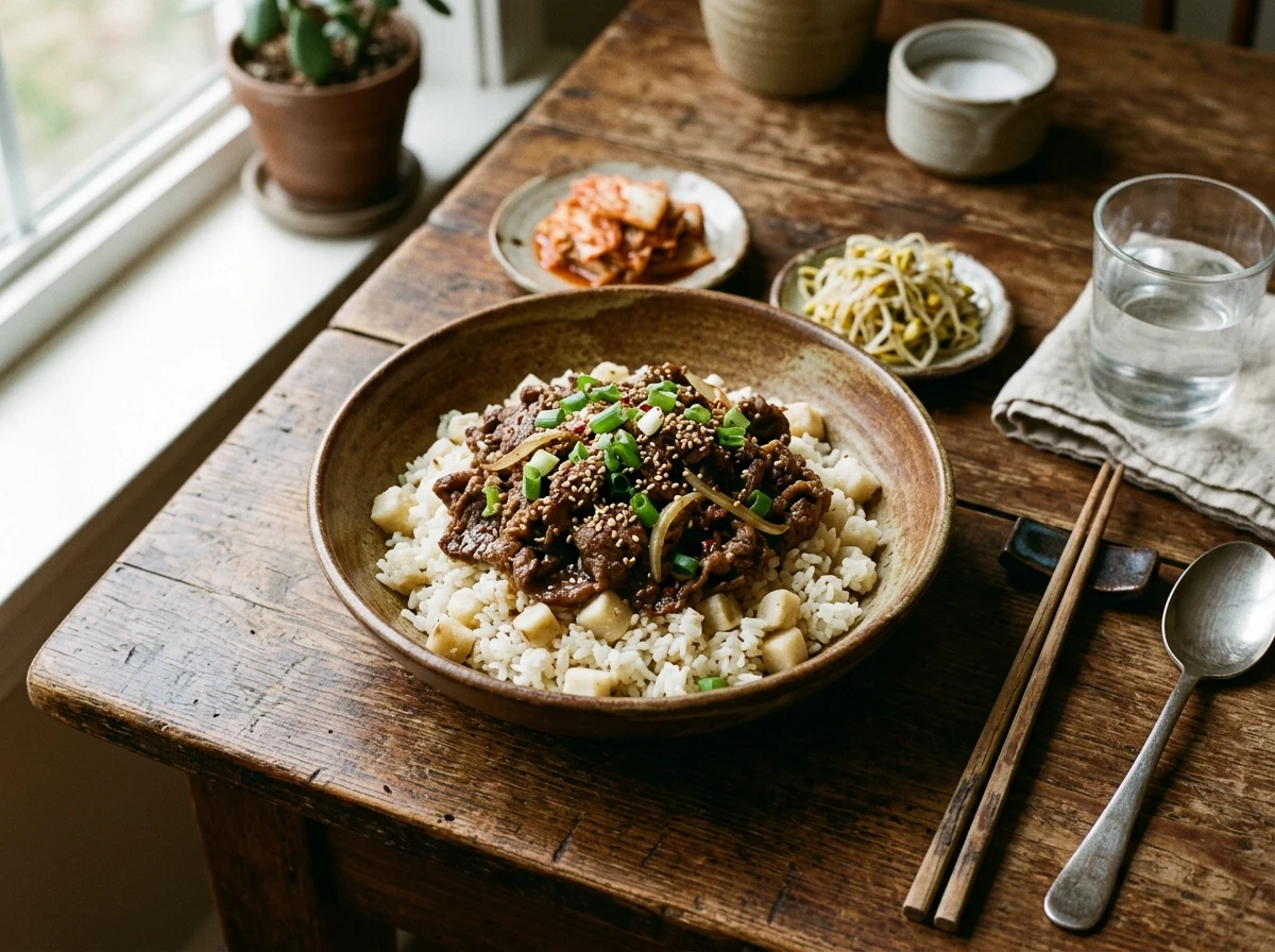 전복 버터구이 + 잡곡밥